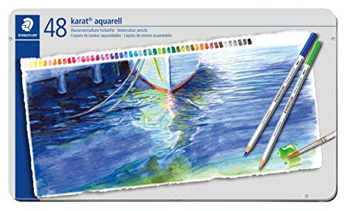 STAEDTLER Karat Aquarell 125 M48 - Lápices acuarelables (caja metálica, 48 unidades)