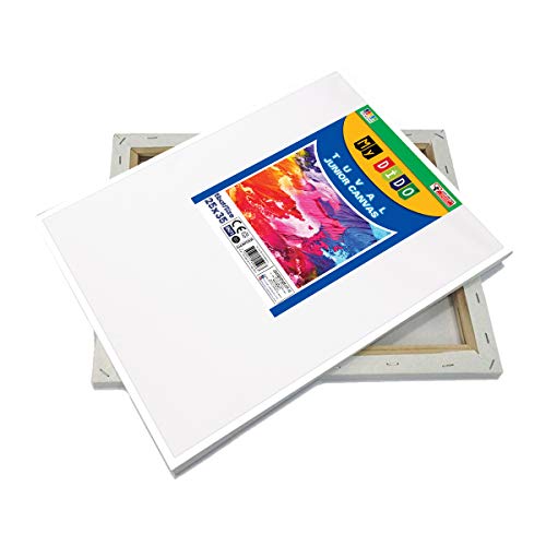 SÜDOR - Juego de lienzos de 25 x 35 cm, lienzo de algodón blanco imprimado (2)