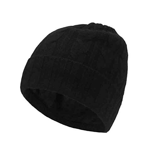 SUN Moda Pareja Modelos Slouchy Knit Beanie Hat, Winter Warm Cap (Color : Black)