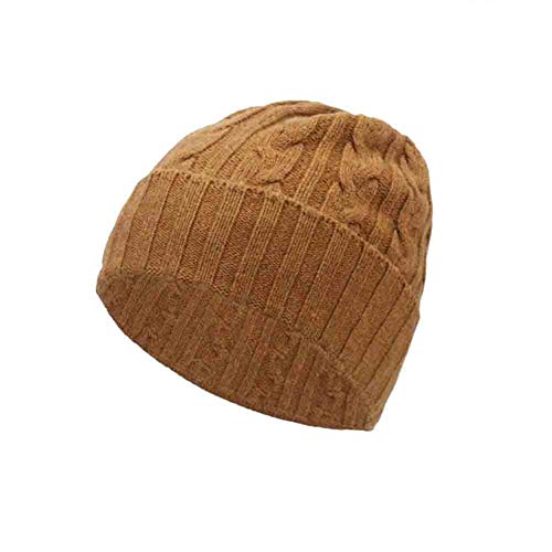 SUN Moda Pareja Modelos Slouchy Knit Beanie Hat, Winter Warm Cap (Color : Caramel)