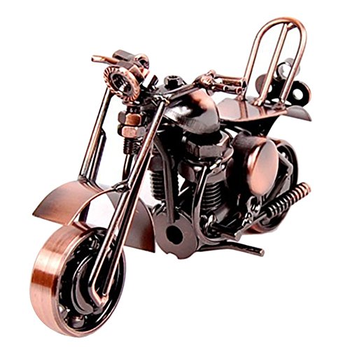 SwirlColor Modelo de Motocicleta, Modelo clásico de la Motocicleta del Metal Regalo de cumpleaños Creativo para Boyfriend Dad Photography Decor Props(Retro cobrizo)