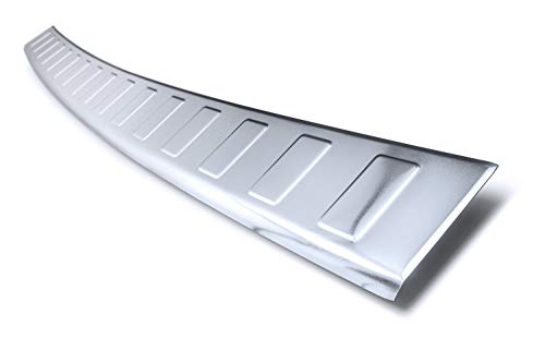 teileplus24 AL121 Protección del Borde de Carga de Aluminio Macizo técnico con Relieve en 3D y Reborde, Ajuste específico del vehículo, Montaje Sencillo, Color:Plata