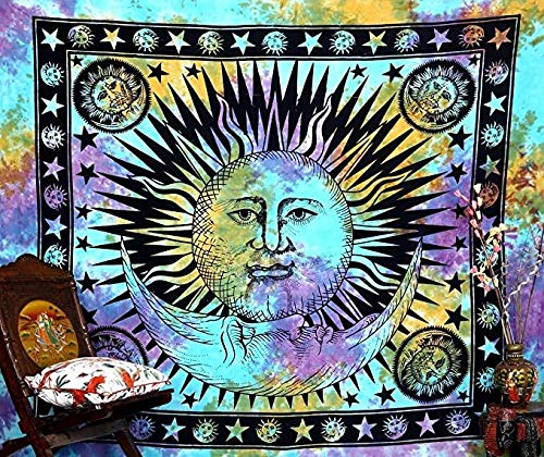 THE ART BOX - Tapiz Hippie Hippie Hippie Celestial para Colgar en la Pared, diseño Bohemio, Bohemio, Bohemio, de la Marca