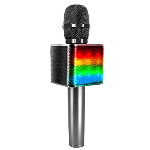 TOSING Q9 Micrófono de Karaoke Inalámbrico Bluetooth, Potencia de Volumen Más Alta 10W, Más Bajo, 3-en-1 Máquina de Micrófono Portátil de Altavoz Portátil para Android/PC (Negro-1)
