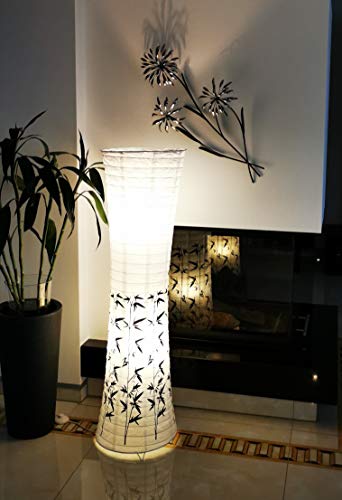 Trango PEKING Lámpara de pie, diseño moderno, papel de arroz, lámpara TG1217 con decoración de bambú, lámpara de pie de 123 cm de alto, lámpara decorativa para salón incl. 2 casquillos E14 Trango PEKING Lámpara de pie, diseño moderno, papel de arroz, lámpara TG1217 con decoración de bambú, lámpara de pie de 123 cm de alto, lámpara decorativa para salón incl. 2 casquillos E14
