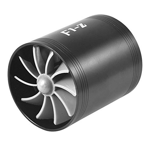 Turbocompresor Doble Turbina Gas Admisión Aire Ahorro Combustible Ventilador Sobrealimentador para Automóvil 4 Colores Opcional Azul Rojo Plata Negro (Black)