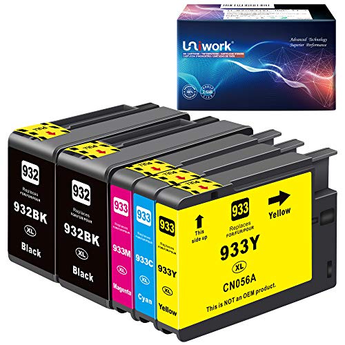 Uniwork 932XL 933XL Cartuchos de tinta Compatibles para HP 932 933 932XL 933XL para HP Officejet 6100 6600 6700 7110 7510 7610 7612 (2 Negro, 1 Cian, 1 Magenta, 1 Amarillo) Uniwork 932XL 933XL Cartuchos de tinta Compatibles para HP 932 933 932XL 933XL para HP Officejet 6100 6600 6700 7110 7510 7610 7612 (2 Negro, 1 Cian, 1 Magenta, 1 Amarillo)