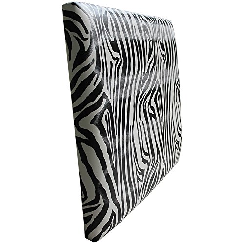 Ventadecolchones - Cabecero Modelo Lisse tapizado en Polipiel Zebra Blanco y Negro Medidas 106 x 70 cm (para Camas de 90 ó 105 cm)