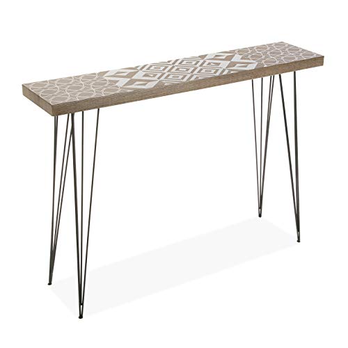 Versa Magda Mueble Recibidor Estrecho para la Entrada o el Pasillo Mesa Consola, Madera y Metal, 110 x 25 x 80 cm Versa Magda Mueble Recibidor Estrecho para la Entrada o el Pasillo Mesa Consola, Madera y Metal, 110 x 25 x 80 cm