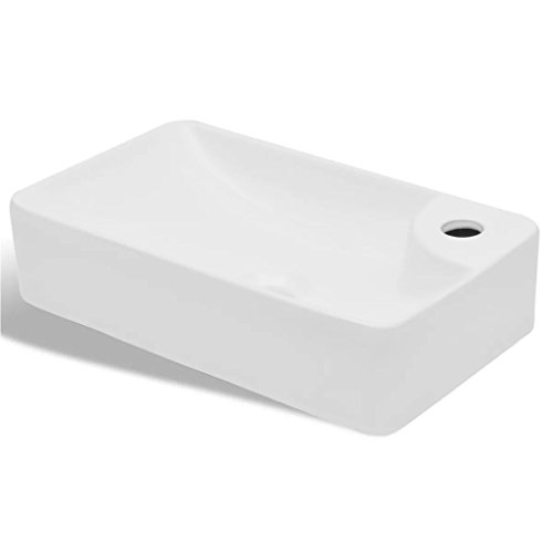 vidaXL Lavabo de Baño Redondo sobre Encimera Cerámica Blanco Lavamanos de Aseo vidaXL Lavabo de Baño Redondo sobre Encimera Cerámica Blanco Lavamanos de Aseo