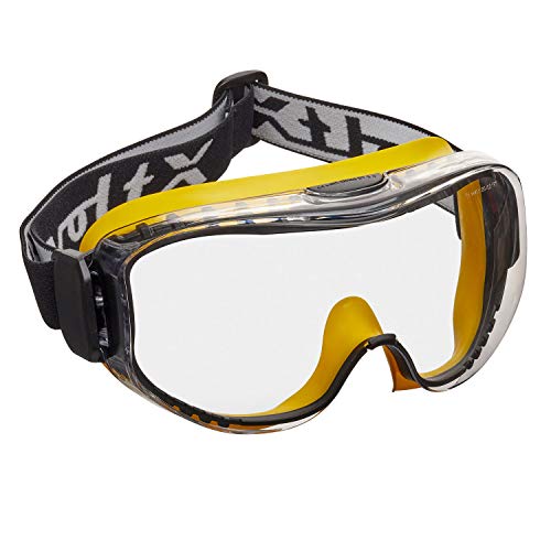 voltX Defender Ultra Gafas de Seguridad con ventilación indirecta, Lentes Clear con Sello de Ajuste ceñido y Hebilla con Banda Ajustable para la Cabeza, CE EN166BT, certificación EN170, Lente UV400