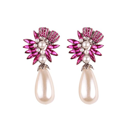 WANGLETA Stud Earrings gota aretes de Regalo para la mujer elegante taracea geométricas diamond Pearl Earrings ear caen en la red