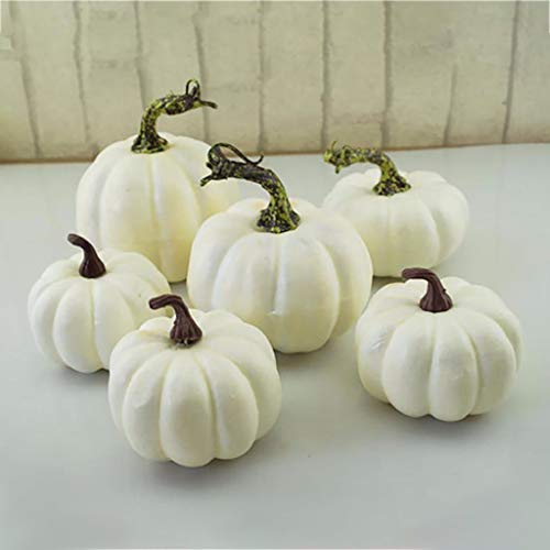 WFRAU 6/12 - Calabaza Decorativa para Halloween, Color Blanco, Weiß（6pc）, Talla única