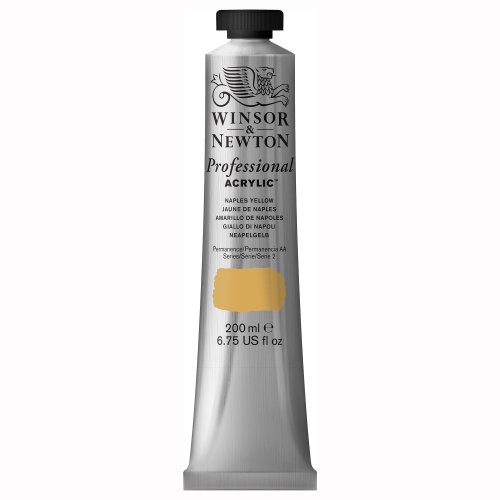 Winsor & Newton Professional - Pintura acrílica, tubo 200 ml, color amarillo de Nápoles