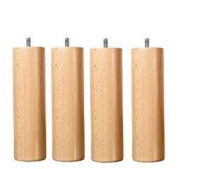Wood Select Turnwood - Patas para Muebles de Madera de hevea, Altura 20 cm, 4 Unidades