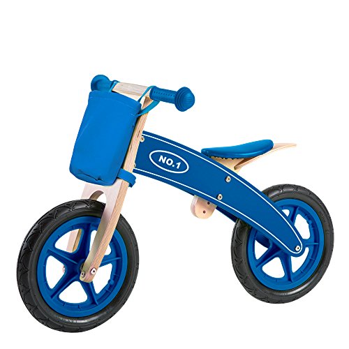WOOMAX - Bicicleta sin pedales madera con cesta (ColorBaby 85102)