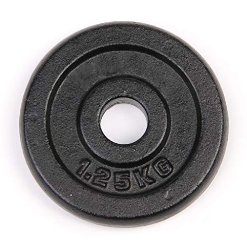 xutu Discos de Pesas Hierro Discos Peso Plate, único, Pesa Disco 2.7 LB / 1,25 kg Negro de mancuerna o Pesa 25MM Apertura