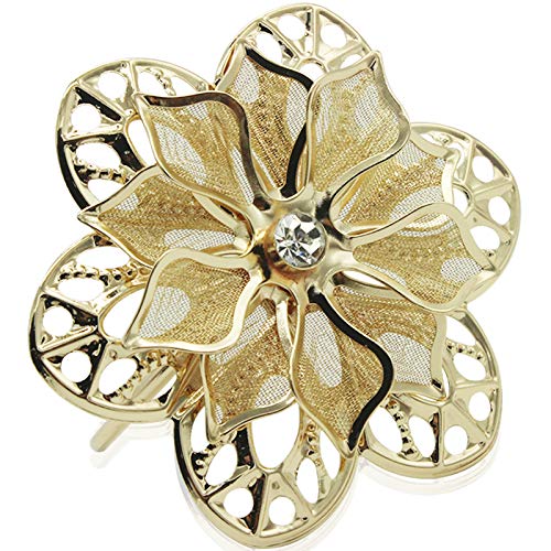 Yeelua Servilleteros de metal con diseño de flores huecas, juego de 12 unidades, para bodas, fiestas, fiestas, banquetes, cenas de Navidad, delicadas, servilletas de flores, oro rosa