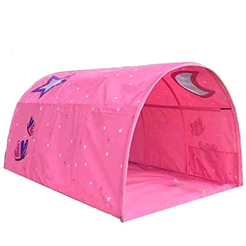 YLME Tienda De Los Niños, Tienda Cuna, Cama Carpa Túnel Niños De Los Niños De 90 A 100 Cm De Ancho Cama Litera Litera Tienda De La Cama De Los Niños, 100X140x80cm (Azul),Rosado