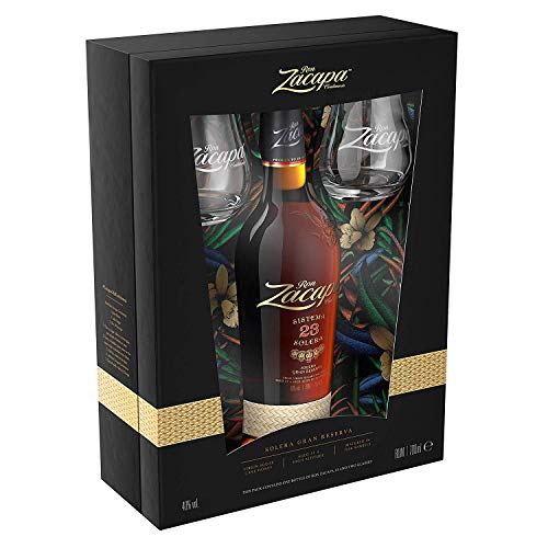 Zacapa Centenario 23 Solera Gran Reserva Ron de Guatemala + Estuche de regalo y dos vasos - 700 ml