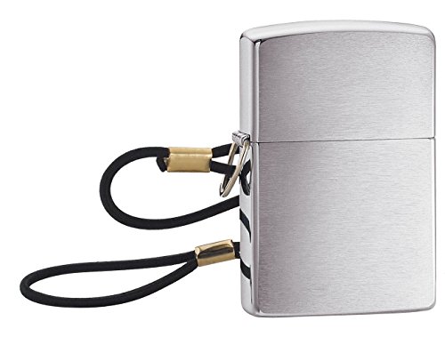 Zippo Lossproof Chrome Brushed Loop Lanyard Lighter - Mechero, color cromo cepillado Zippo Lossproof Chrome Brushed Loop Lanyard Lighter - Mechero, color cromo cepillado