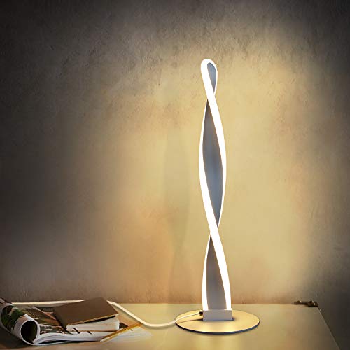 ZMH Lámpara de mesa LED de aluminio moderna lámpara de mesa blanco cálido lámpara de mesa lámpara de noche protección ocular brillo regulable con interruptor LED lámpara de mesa para dormitorio salón