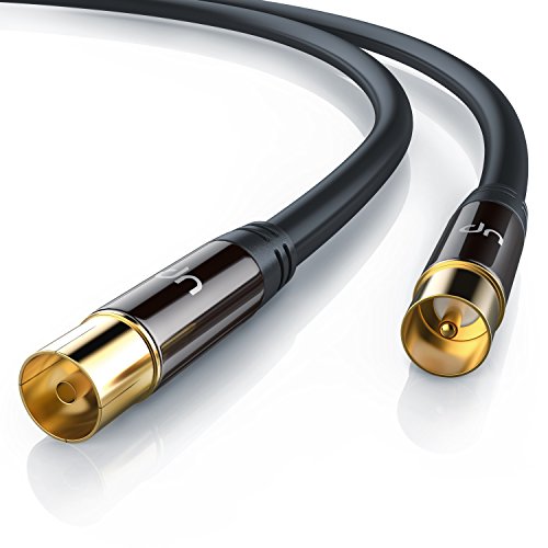 3m cable de antena HQ HDTV Premium factor de blindaje 135 dB - resistencia 75 ohmios - coaxial coax Full HD - clavija coaxial macho en acoplamiento coax clavija IEC macho en conector IEC hembra 3m cable de antena HQ HDTV Premium factor de blindaje 135 dB - resistencia 75 ohmios - coaxial coax Full HD - clavija coaxial macho en acoplamiento coax clavija IEC macho en conector IEC hembra