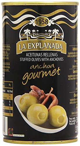 Aceitunas rellenas de anchoa 150 g. La Explanada Gourmet [PACK DE 15 UNIDADES]
