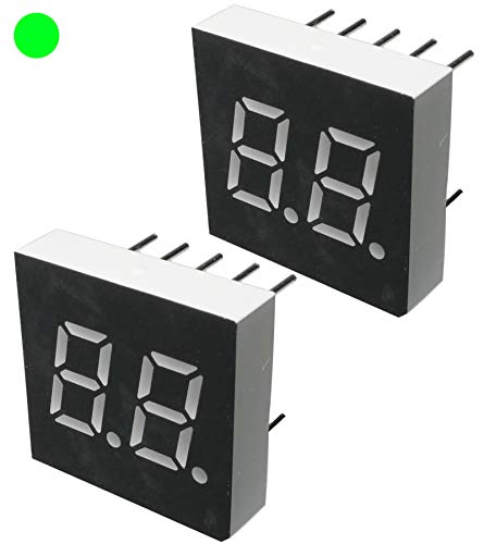 AERZETIX - Juego de 2 - Pantalla digital - Módulo - Paneles Luminoso - Display - 15x15.5mm - LED 7 segmentos - Verde - THT - Número de dígitos 2 - C46249