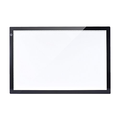 Aibecy Mesa de Luz Tableta Caja Dibujo A2 LED Portátil para calcar de Art Display Tablero del panel de copia Cable Pad con cable USB- 26 Pulgadas Brillo Ajustable en 3 Niveles con Base Multifuncional