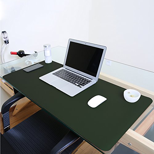 Alfombrilla de escritorio grande, impermeable, de piel sintética, para ratón y otros accesorios, suave, para la oficina y el hogar, rectangular, color verde M Alfombrilla de escritorio grande, impermeable, de piel sintética, para ratón y otros accesorios, suave, para la oficina y el hogar, rectangular, color verde M