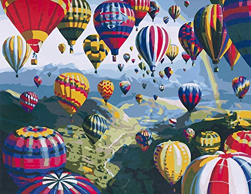 Alittle [Rahmenlos DIY Pintura por Nmeros Pint por Nmero de Kits for Adultos Mayores Avanzada Nios Joven-Hot Air Balloon 16x20 Inch