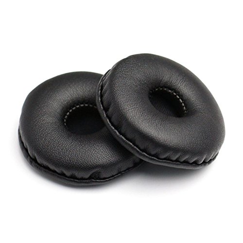 Almohadillas de Repuesto Almohadillas de Cuero para los oídos Kit de para la mayoría de los Modelos de Auriculares: diámetro Universal 55 mm (1 par Negro)
