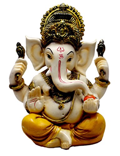Amazing India Online - Figura de resina de Dios hindú tallada a mano, diseño de Dios Ganesha (5,6 pulgadas)