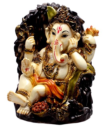 Amazing India Online - Figura de resina de Dios hindú tallada a mano, diseño de Dios Ganesha (5,7 pulgadas)