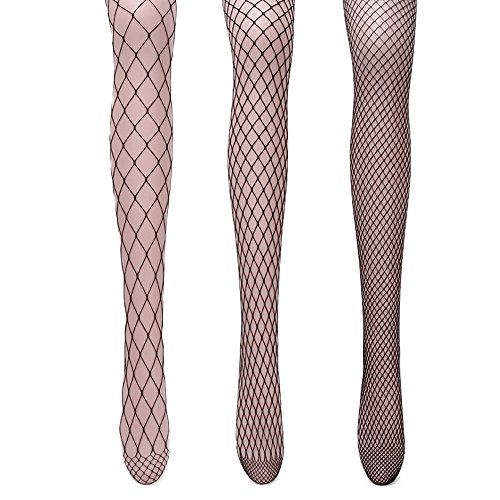 AONER ❤3 Pares Medias de Rejilla de Red Calcetines de Rejilla para Mujer Fishnet Tights Talla única Negras AONER ❤3 Pares Medias de Rejilla de Red Calcetines de Rejilla para Mujer Fishnet Tights Talla única Negras