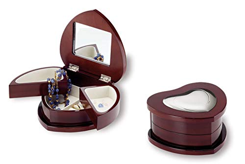 ARTE DEGLI ARGENTI Baúl para Joyas 18 x 17 x 10 cm con Placa de Plata 925% de corazón de Madera Color Caoba Fabricado en Italia con Espejo y 2 Compartimentos giratorios 3417 ARTE DEGLI ARGENTI Baúl para Joyas 18 x 17 x 10 cm con Placa de Plata 925% de corazón de Madera Color Caoba Fabricado en Italia con Espejo y 2 Compartimentos giratorios 3417