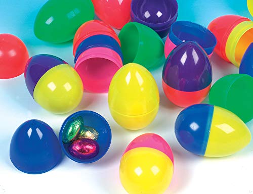 Baker Ross Huevos de Colores Hechos de Plástico Perfectos para Rellenar de Dulces y Ofrecer como Divertidos Premios y Regalos de Fiestas Infantiles (Por pack de 12)