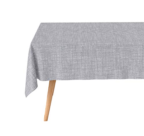 Basic Home Mantel Antimanchas Rectangular Liso Color Gris Claro 140x200 cm