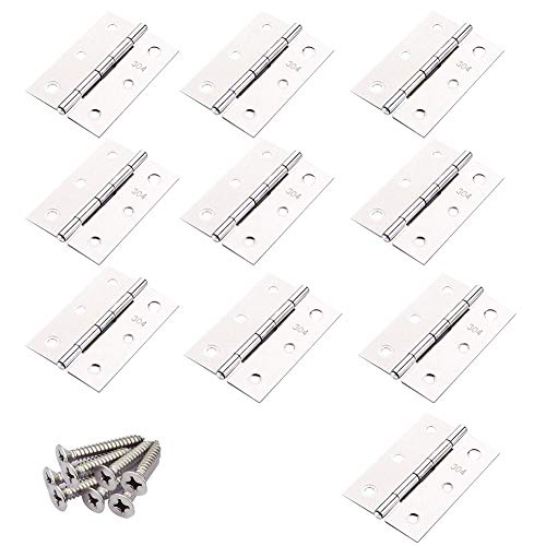 Bisagras de puerta con rodamiento de bolas, 75 mm, bisagras plegables de acero inoxidable de 75 mm con 64 tornillos para puerta de madera, 75 x 50 mm (largo x ancho). Bisagras de puerta con rodamiento de bolas, 75 mm, bisagras plegables de acero inoxidable de 75 mm con 64 tornillos para puerta de madera, 75 x 50 mm (largo x ancho).