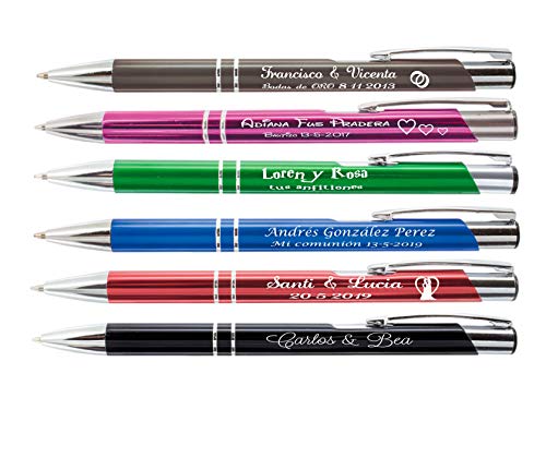 Bolígrafos metal en color grabados como desee. Pack unidades (25)