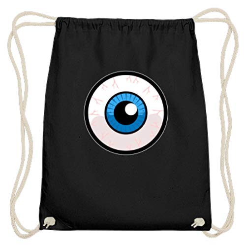 Bolsa de gimnasio de algodón con ojos de monstruo, para fiestas, mujeres, hombres y niños, diseño sencillo y divertido., color Negro, talla 37cm-46cm