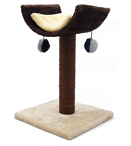 BPS Árbol Rascador Gato Juguete para Gatos con 2 Bola y Parte Arco Superior Incluido Almohada Materiales Rugoso Tamaño 30 * 30 * 54 cm BPS-3340