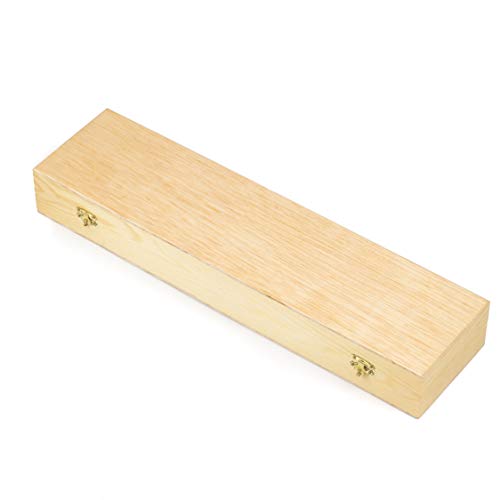 Caja de madera para guardar pinceles y brochas, rectangular alargada, madera en crudo sin tratar, 36x9x5 mm