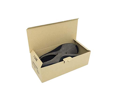 Cajeando | Pack de 10 Cajas de Cartón Automontables para Zapatos | Tamaño 31 x 14 x 10,5 cm | Zapatero Apilable y Ordenación de Sneakers o Zapatillas | Guarda Zapatos | Color Marrón