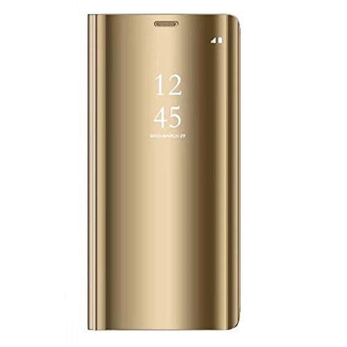 Caler ® Funda Compatible para Galaxy S6 Edge Plus Funda lip Tapa Libro Carcasa - Modelo Inteligente Fecha Case del Dura Plegable Elegante Cover Pantalla Integral Cubierta para S6 Edge+ (Oro)