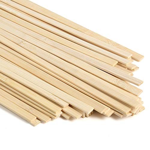 Caydo 64 palitos de bambú natural de madera extralargos para manualidades (15.7 pulgadas de largo x 3/8 pulgadas de ancho)