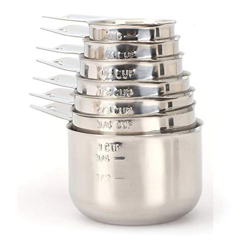 Chikanb 7 Piezas Taza medidora de Acero Inoxidable - Juego de Taza de Medir Para Cocina Medir Líquidos Sólidos Chikanb 7 Piezas Taza medidora de Acero Inoxidable - Juego de Taza de Medir Para Cocina Medir Líquidos Sólidos