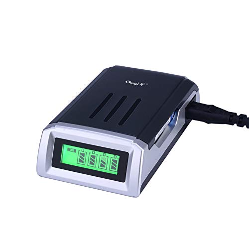 CkeyiN Universal Cargador ,Universal Cargador Rápido ,con 4 Ranura Independiente ,para Pila Recargable AA, AAA,Ni-MH,Ni-Cd Clase de eficiencia energética A++ /Negro CkeyiN Universal Cargador ,Universal Cargador Rápido ,con 4 Ranura Independiente ,para Pila Recargable AA, AAA,Ni-MH,Ni-Cd Clase de eficiencia energética A++ /Negro