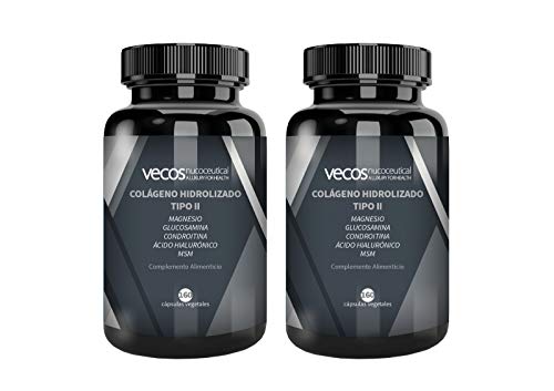 COLAGENO HIDROLIZADO TIPO 2 para Articulaciones con Glucosamina, Condroitina, Magnesio, MSM y Ácido Hialuronico. Para el cuidado de Huesos y articulaciones - Pack 2 botes - 320 cápsulas vegetales COLAGENO HIDROLIZADO TIPO 2 para Articulaciones con Glucosamina, Condroitina, Magnesio, MSM y Ácido Hialuronico. Para el cuidado de Huesos y articulaciones - Pack 2 botes - 320 cápsulas vegetales